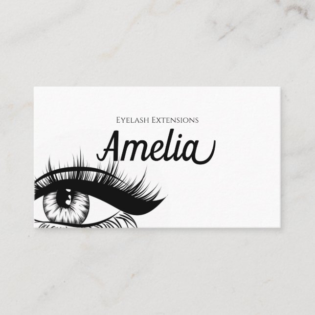 Cartão De Visita Extensões Profissionais de Cílios e Microblading M (Frente)