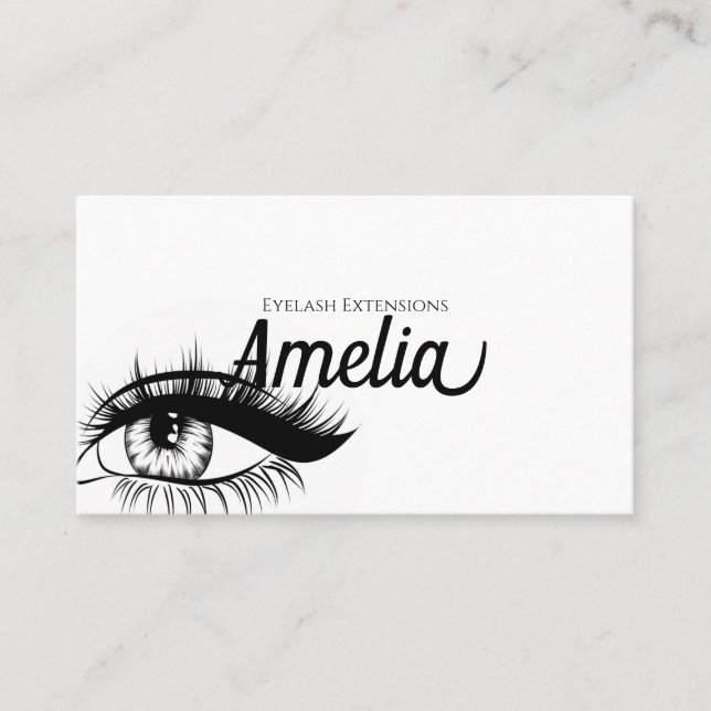 Cartão De Visita Extensões Profissionais de Cílios & Microblading (Frente)