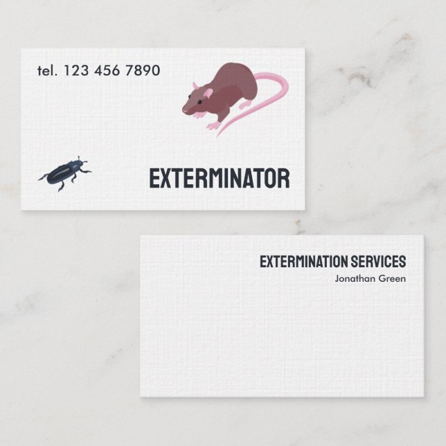 Cartão De Visita Exterminador de Pest Rodent (Frente/Verso)