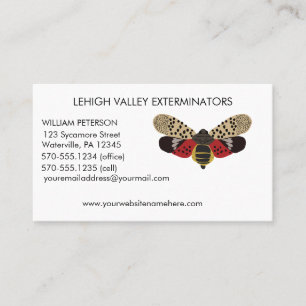 Cartão De Visita Exterminators manchados do inseto de Lanternfly