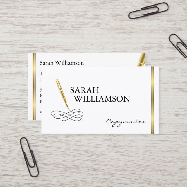 Cartão de visita extravagante do Copywriter (Frente/Verso In Situ)