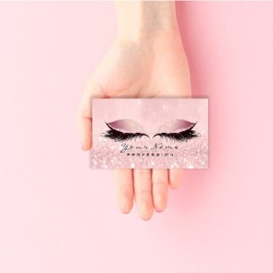 Cartão De Visita Eye Lashes Olhos Estúdio Lítio SPA Rosa