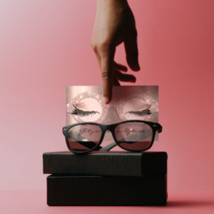 Cartão De Visita Eyeglasses ópticos Lashe cor-de-rosa do