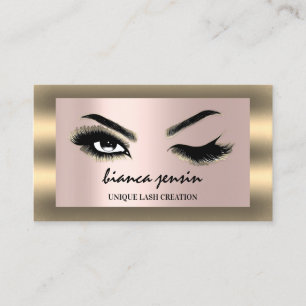 Cartão De Visita Eyelash Brota Microblading QRCODE Logo Framed Rosa