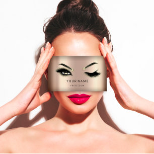 Cartão De Visita Eyelash Brows Microblade Hair QRCODE Logo Rosa