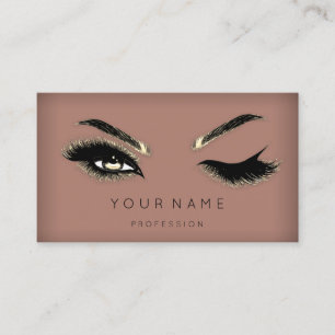 Cartão De Visita Eyelash do ouro Brota Logotipo QRCODE Microblading