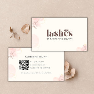 Cartão De Visita Eyelash Extension Branding Lash Artista QR Code