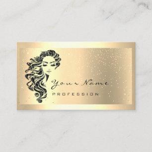 Cartão De Visita Eyelash Extension Makeup Artista Hair GoldConfetti