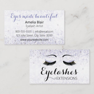 Cartão De Visita Eyelash Extensões Estimulantes e Ouros Roxo