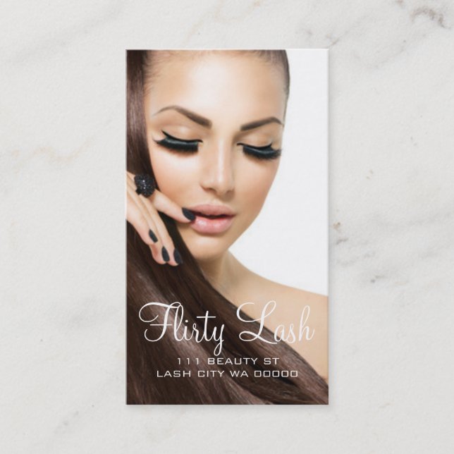 Cartão De Visita Eyelash Extensões Lash Cosmetologista Salon (Frente)