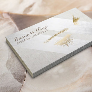 Cartão De Visita Eyelash Extensões Maquiagem de Prata Moderna Geomé