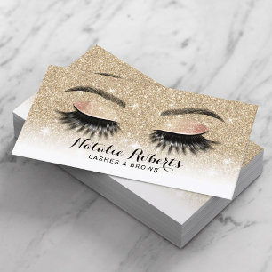 Cartão De Visita Eyelash Extensões Na moda Glitter Lash Salon Doura
