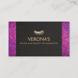 Cartão De Visita Eyelash Extensões Salão e Spa Faux Glitter