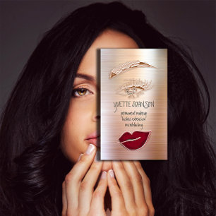 Cartão De Visita Eyelash Logotipo de Maquiagem da Pão QRCode Lip R