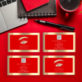 Cartão De Visita Eyelash Logotipo de Maquiagem da Pincelada Qr Códi