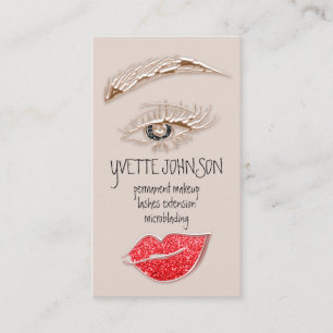 Cartão De Visita Eyelash Logotipo de Maquiagem de Oculta QRCode Lá