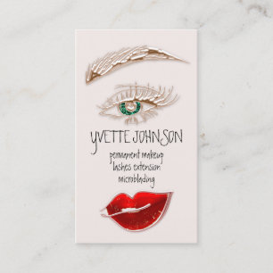 Cartão De Visita Eyelash Logotipo de Maquiagem de Oculta QRCode Lá
