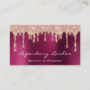 Cartão De Visita Eyelash Makeup Artista Art 3D Drives Rosa Berry