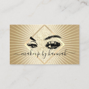 Cartão De Visita Eyelash Makeup Artista Dourado Beleza Moderna Sal
