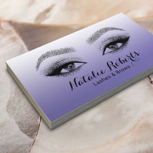 Cartão De Visita Eyelash Makeup Artista Pastel Purple Beauty Salon