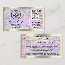 Cartão De Visita Eyelash Microblade QRCode Logotipo Hológrafo Depoi