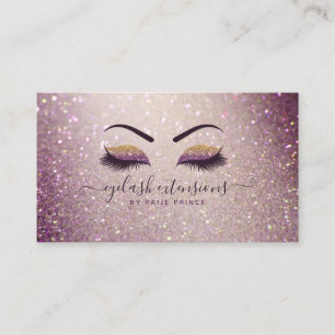 Cartão De Visita Eyelash Technician Lash Stylist Roxo Glitter