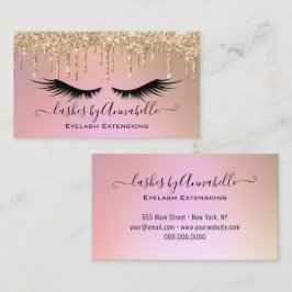 Cartão De Visita EyeLashes de Maquiagem Glitter Dourado Dissipador 