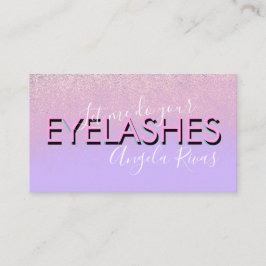 Cartão De Visita Eyelashes Salon Cita Violeta Rosa