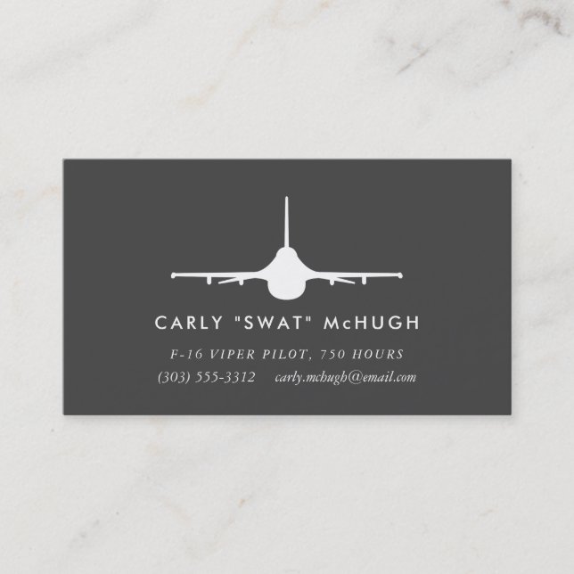Cartão De Visita F-16 Viper Pilot com padrão correspondente (Frente)