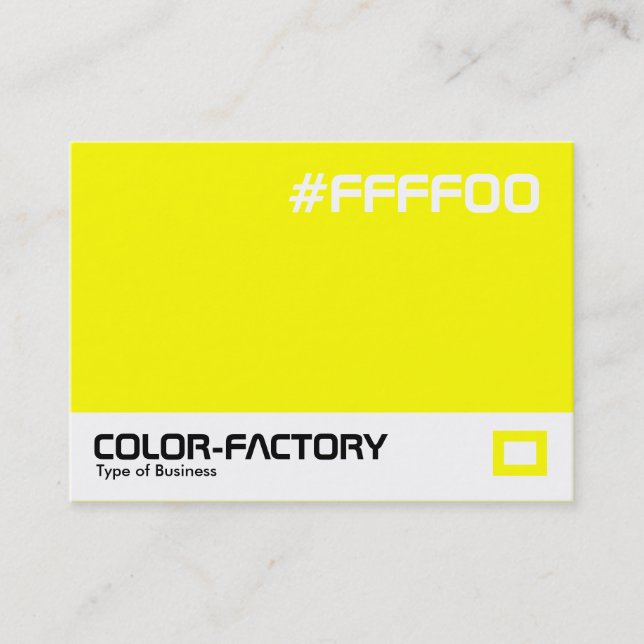 Cartão De Visita Fábrica de cores - Amarelo (FFFF00) (Frente)