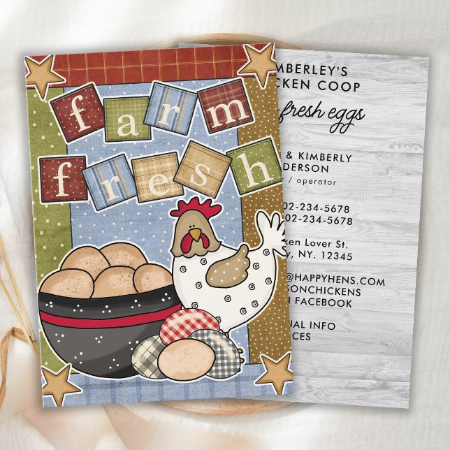 Cartão De Visita Fábrica de Fazendas Frescas Ovos Frescos Galhos Ov (Criador carregado)