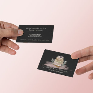 Cartão De Visita Fabricação de Sabonete Floral Preto Rosa
