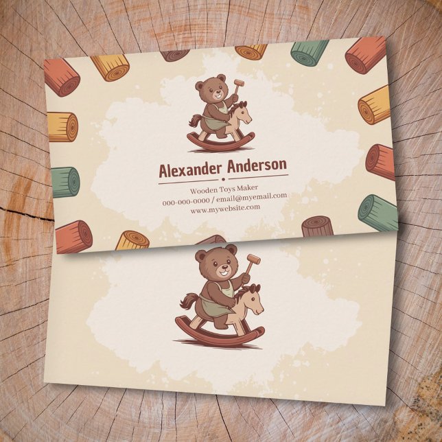 Cartão De Visita Fabricante de Brinquedos de Madeira (Wooden Toys Maker Business Card)