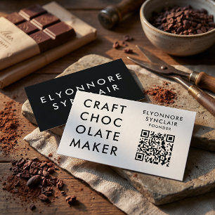 Cartão De Visita Fabricante de Chocolate Artesanal Moderno Código Q