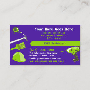 Cartão De Visita Fabricante Geral HandyMan Faça Tudo Barramento Mod