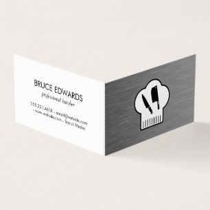 Cartão De Visita Faca Chefs Hat Butcher