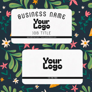 Cartão De Visita Faça o Upload do Seu Logotipo Branco e Preto (ed