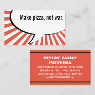 Cartão De Visita faça pizza não guerra
