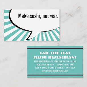Cartão De Visita faça sushi não guerra