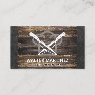 Cartão De Visita Facas Cruzadas  Chapéu de Chef