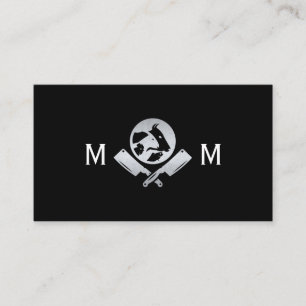 Cartão De Visita Facas de Cheiro Metálico Logotipo animal