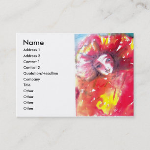 CARTÃO DE VISITA FACES DE MASCARADA VENETINA - MÁSCARA EM VERMELHO