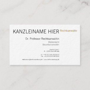 Cartão De Visita Fachanwalt Visitenkarte