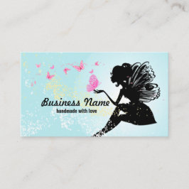 cartão de visita - fada, borboleta, fantástica