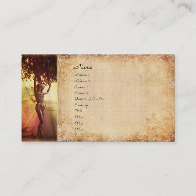 Cartão De Visita Fada da árvore (Frente)