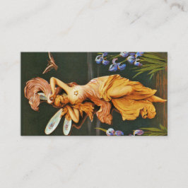 Cartão De Visita Fada De ouro Sobre Água