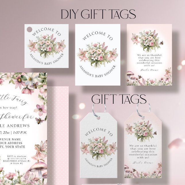 Cartão De Visita Fada Fada Plantada, Chá de Bebê Floral (Criador carregado)