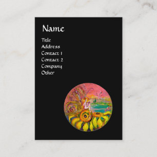 Cartão De Visita FAIRY OF SFLOWERS amarelo rosa preto