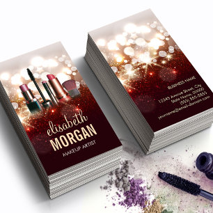 Cartão De Visita Faísca brilhante do brilho do Cosmetologist do