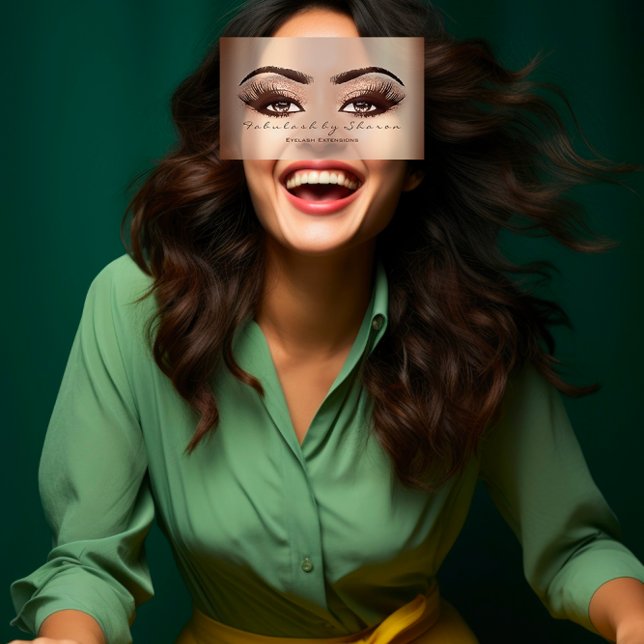 Cartão De Visita Faísca de Rosa Dourada VIP com Lash Eyebrow (Makeup Eyebrow Lash Glitter VIP Rose Gold Spark Business Card)